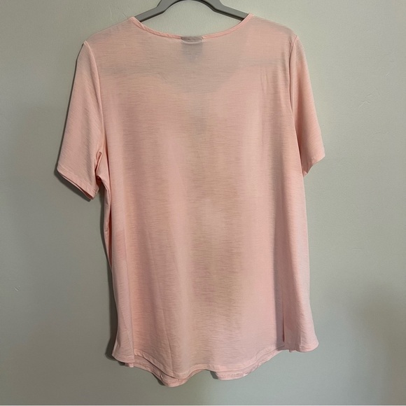 JM Collection Peach Metallic Keyhole Top size 1X - Picture 8 of 8